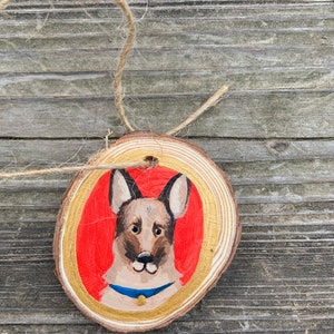 Custom Pet Portrait Wooden Christmas Ornament Hand Painted Dog or Cat image 4