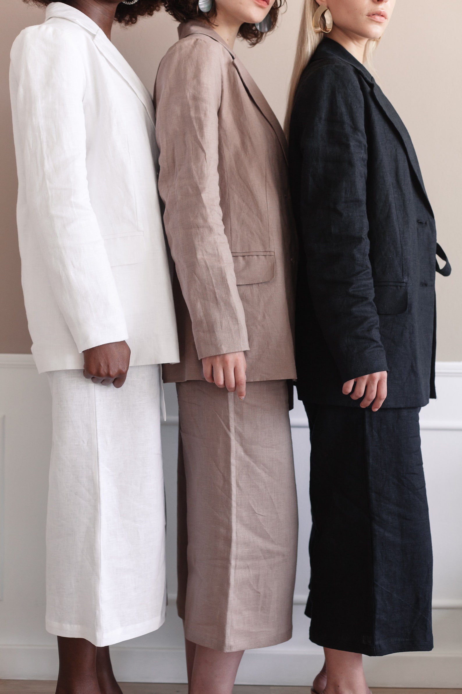 Black Linen Women's Jacket Elongated Blazer Slow Etsy