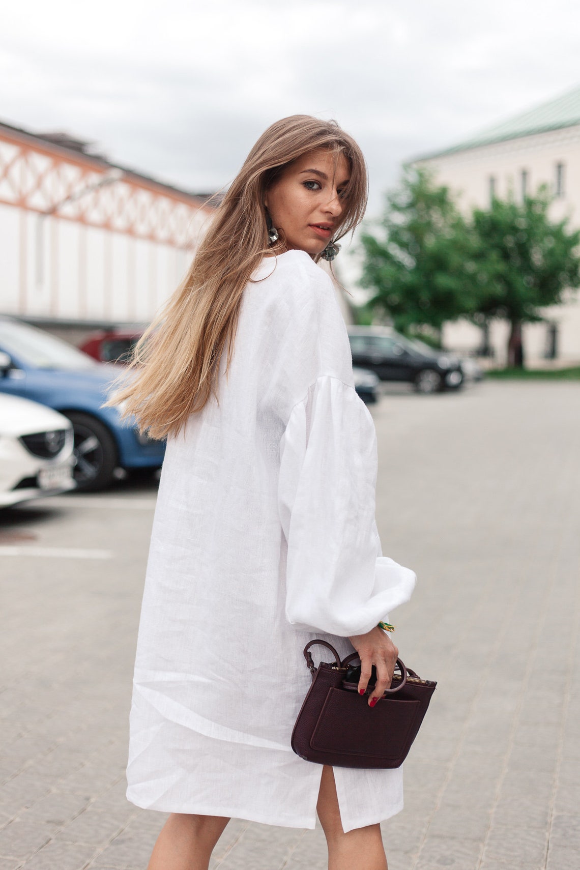 White Linen Shirt Dress Sustainable Linen Clothing Bridal Etsy — free download