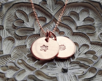 Mom's birth flower necklace in sterling, rose or yellow gold