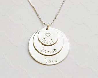 Three layer sterling necklace