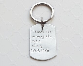 Sterling dog tag keychain