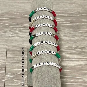 Custom-made Middle East and West Asian Country Flags Bracelets Saudi Iraq Turkey Palestine Egypt Syria Yemen, Gifts for Him and Her