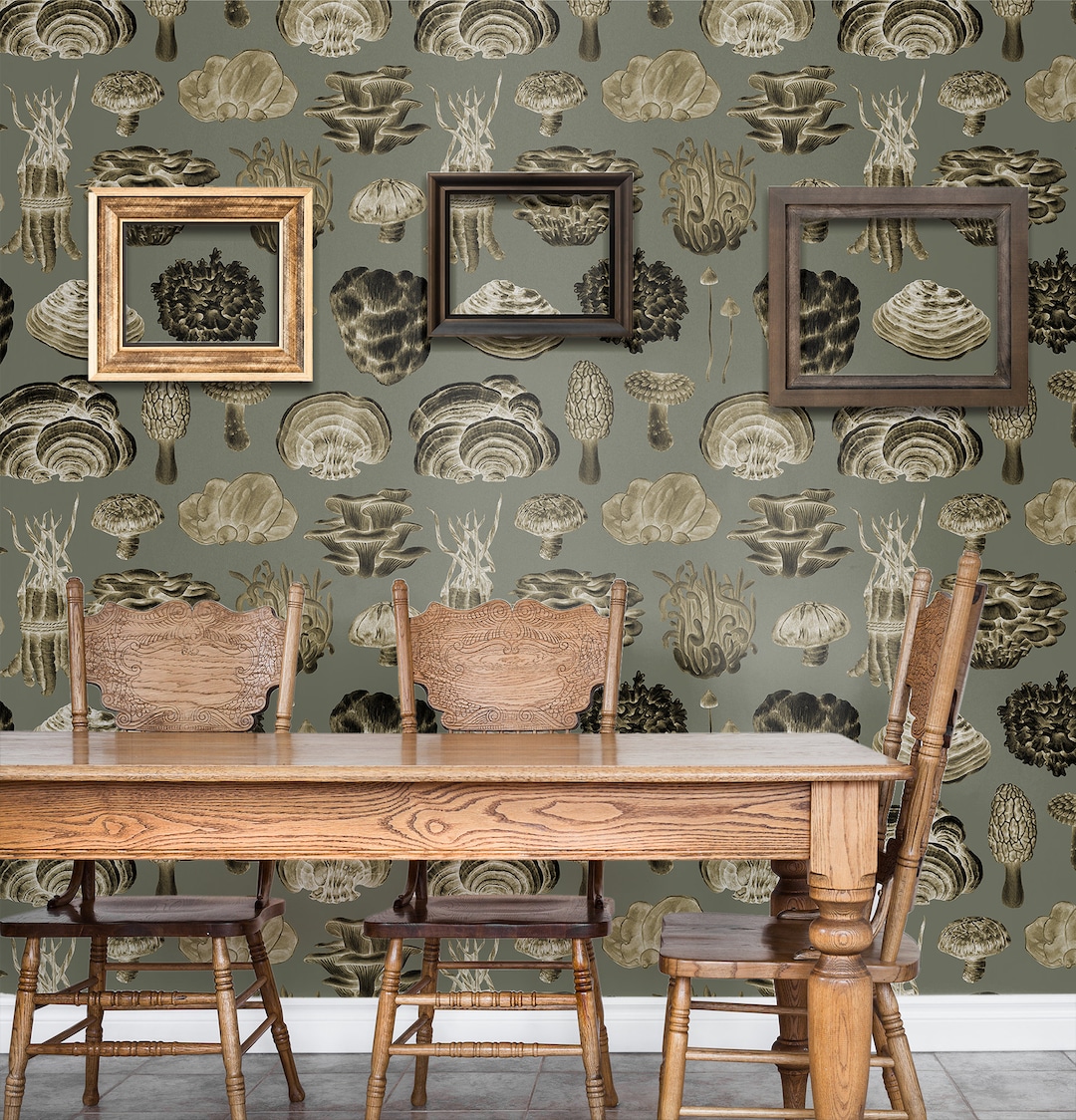 Medicinal Mushrooms Vintage Wallpaper, Old Painting Wall Mural, Self ...