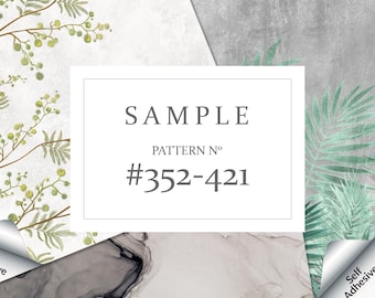 Sample of pattern 352-421, self adhesive wallpaper swatches, vintage removable wallpaper sample, peel and stick