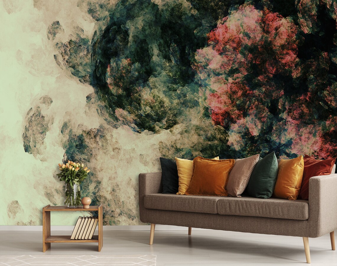 Abstract Painting Self Adhesive Wallpaper Hand Painted Wall - Etsy
