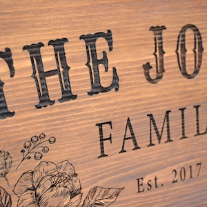 Personalized Family Sign, Engraved Wood Sign in Vintage Style, Rustic ...