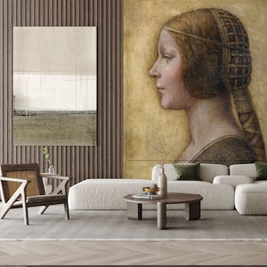Vintage wallpaper, Lady portrait, wall mural, vintage art wallpaper, self adhesive wallpaper, peel and stick wallpaper, wall decor #540