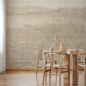 Vintage floral wallpaper, wildflowers painted on concrete grunge wall, wallpaper, peel and stick, self adhesive or regular wallpaper #759