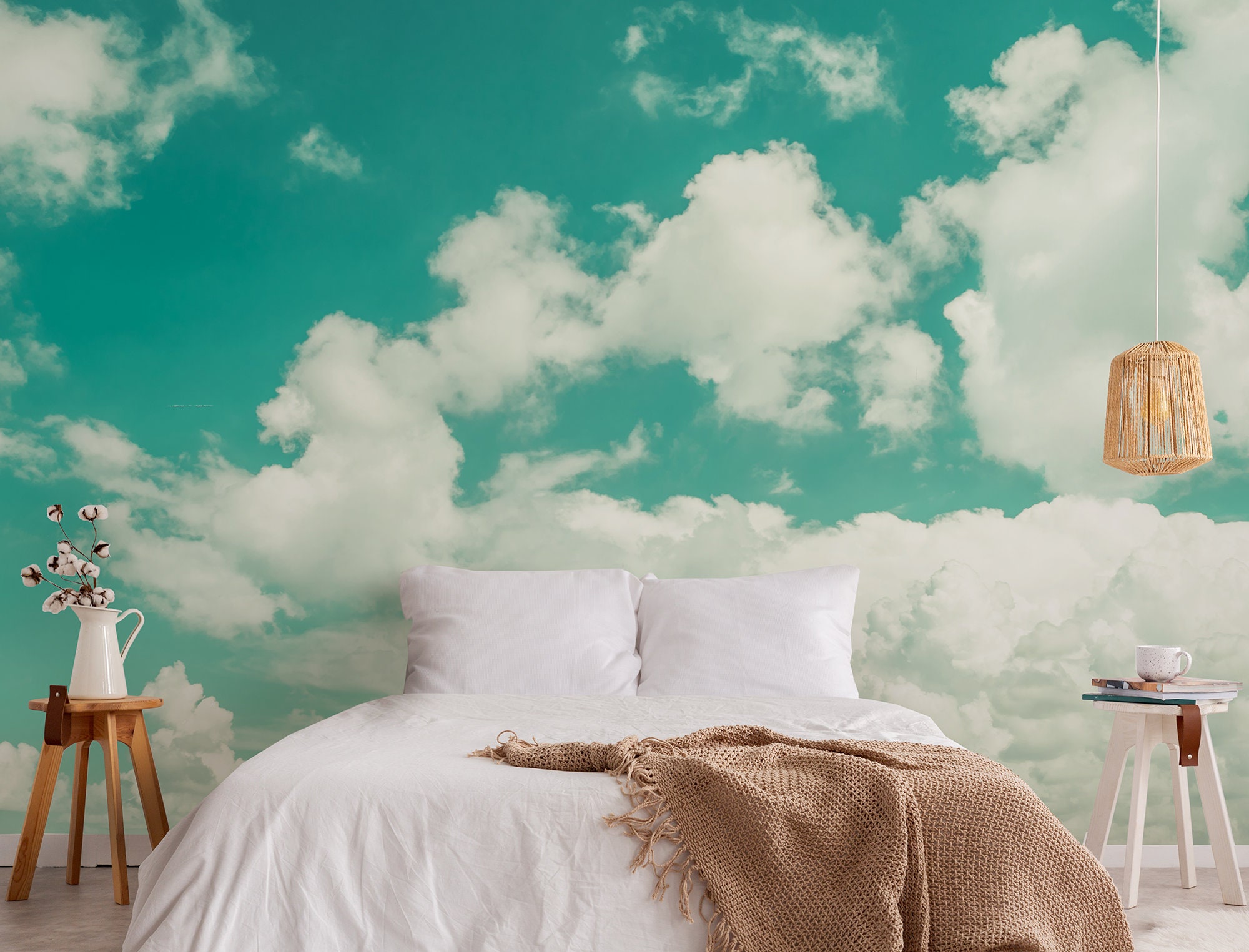 Blue Sky, Self Adhesive Wallpaper, Photo Wallpaper, Wall Mural, Vintage