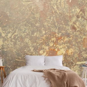 Vintage abstract wall mural, old rusty metal surface wallpaper, peel and stick, self adhesive or regular wallpaper #721