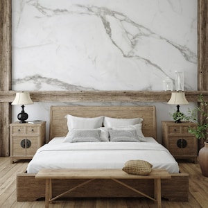 White marble wall mural, removable wallpaper, self adhesive vintage wallpaper, marble wall design, peel and stick wallpaper #315