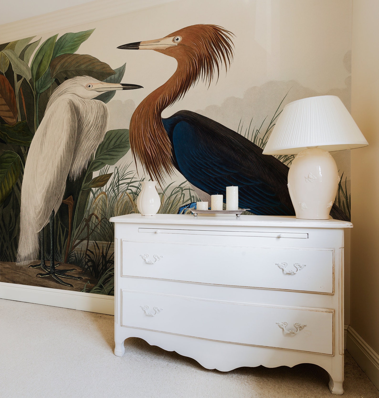 Heron Wallpaper Mural Peel and Stick Vintage Removable - Etsy