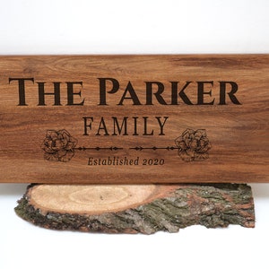 Personalized Wood Family Sign, Engraved Wood Sign in Vintage Style ...