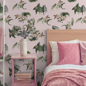 Vintage floral wall mural, floral bouquets wallpaper, botanical wallpaper, peel and stick, self adhesive or regular wallpaper #698