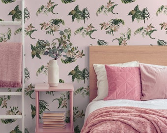 Vintage floral wall mural, floral bouquets wallpaper, botanical wallpaper, peel and stick, self adhesive or regular wallpaper #698