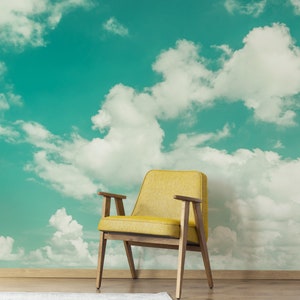 Blue sky, self adhesive wallpaper, photo wallpaper, wall mural, vintage wallpaper, wallpaper mural, removable peel and stick wallpaper #45