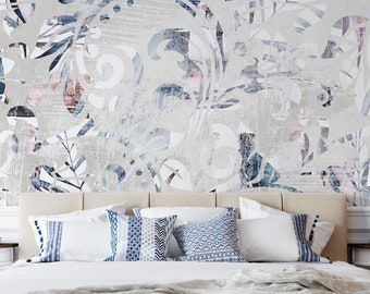 Graue Tapete, Tapete, Wandbild, Tapete, Zement Wandbild, Vlies Tapete, Sichtfenster, Wanddeko #547