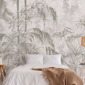 Old vintage grunge wall mural, floral wallpaper, self adhesive, peel and stick wallpaper, wall decor, removable peel and stick wallpaper#303