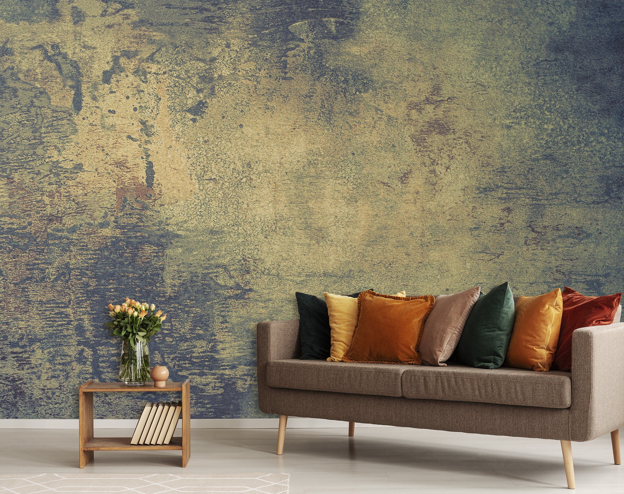 Grunge Metal Wallpaper Self Adhesive Vintage Wallpaper Metal Etsy