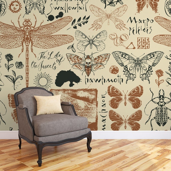 Sticker meuble avec impression florale vintage