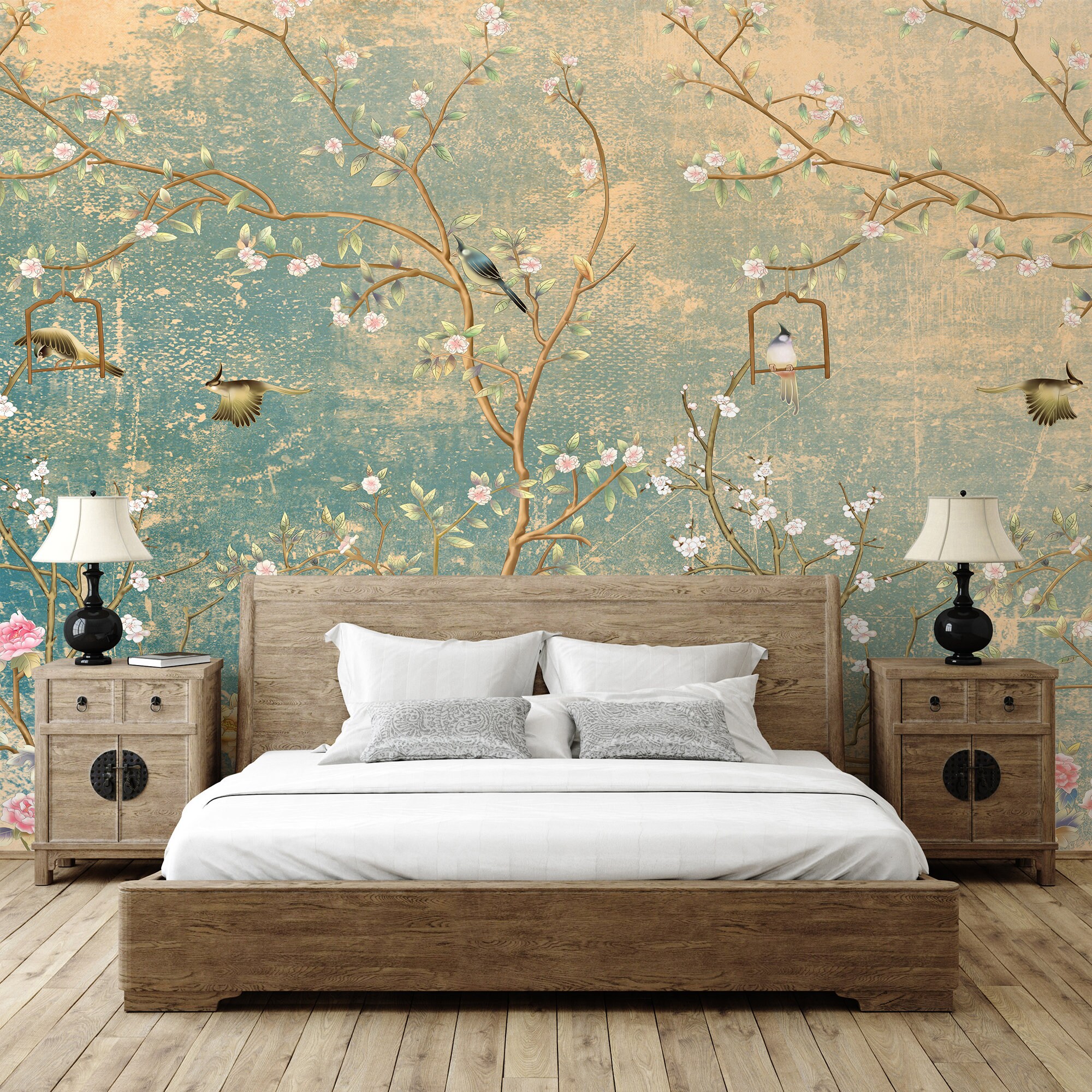 Tapssere de jardn fantastque, tapssere murale florale sous l