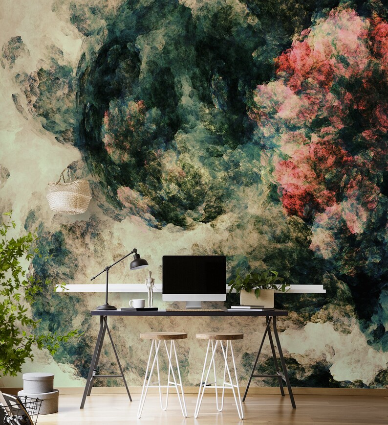 Abstract Painting Self Adhesive Wallpaper Hand Painted Wall - Etsy