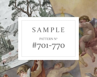 Sample of pattern 701-770, self adhesive or traditional wallpaper swatches, vintage wallpaper sample, peel and stick or vinyl non-stick