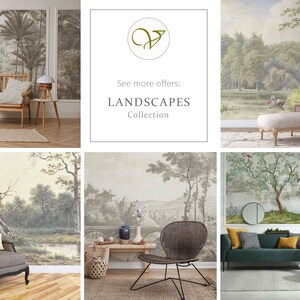 Bright Vintage Scenic Wallpaper, Self Adhesive, Forest Wall Mural ...