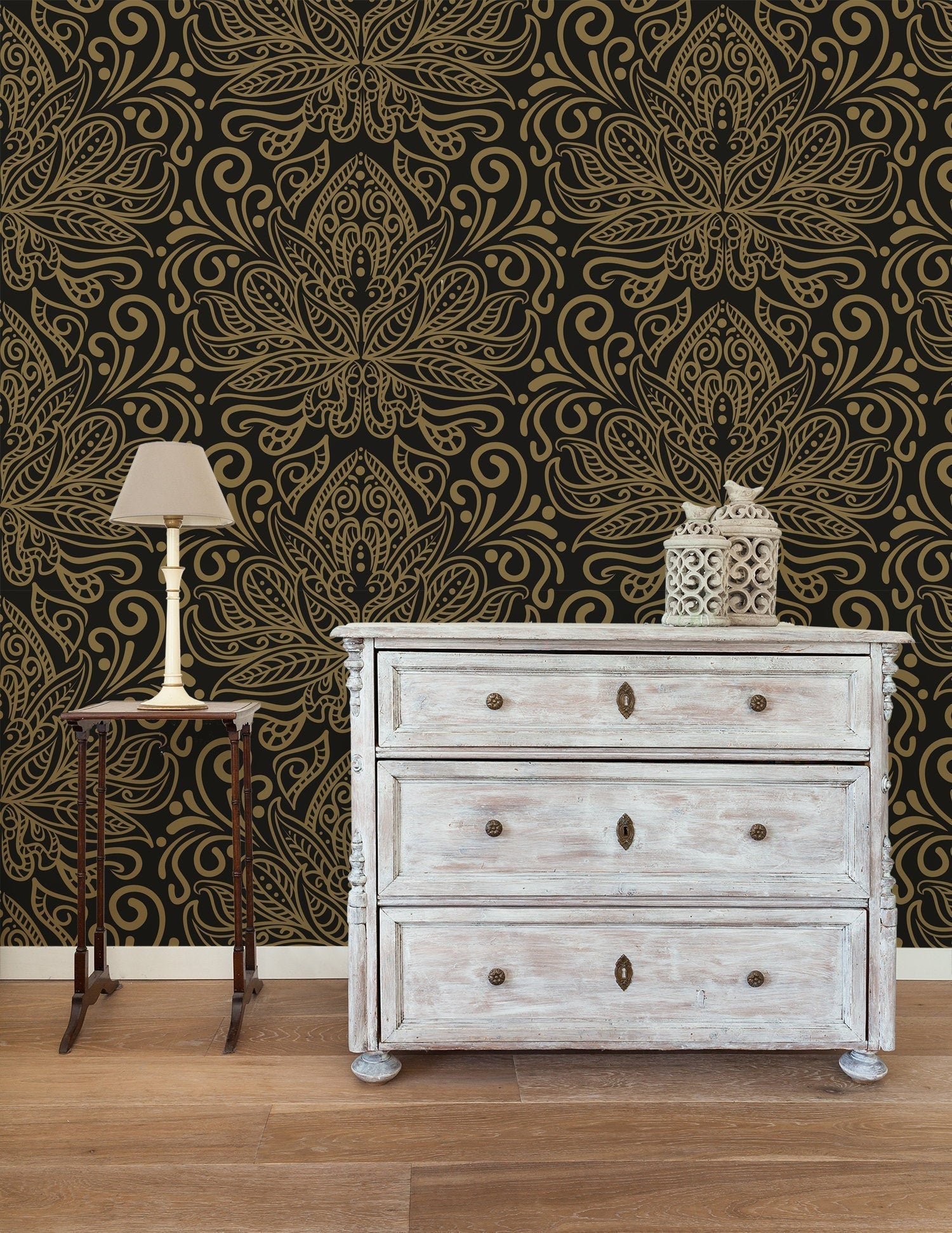 Oriental Style Wallpaper Self Adhesive Wallpaper Retro Etsy