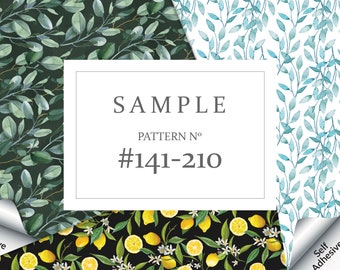 Sample of pattern 141-210, self adhesive wallpaper swatches, vintage removable wallpaper sample, peel and stick