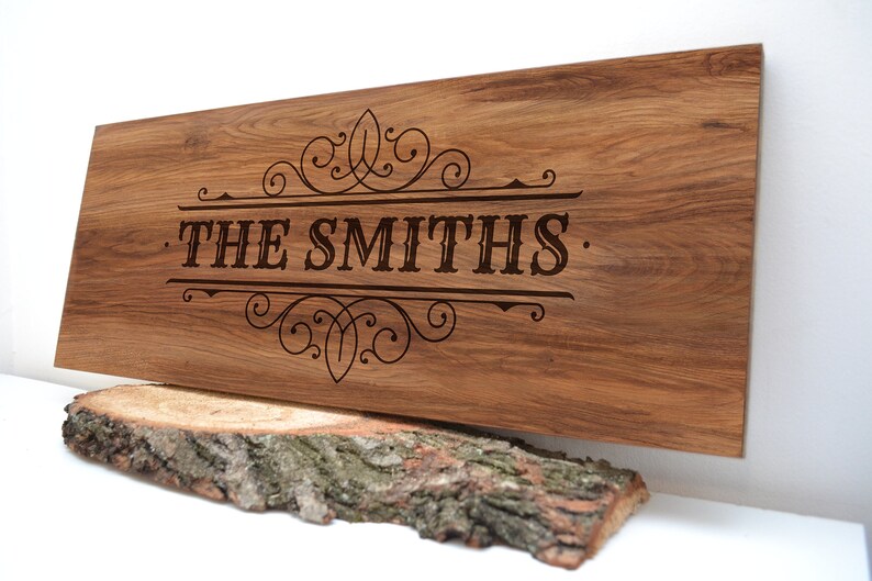 Personalized Family Sign, Rustic Engraved Wood Sign in Vintage Style ...