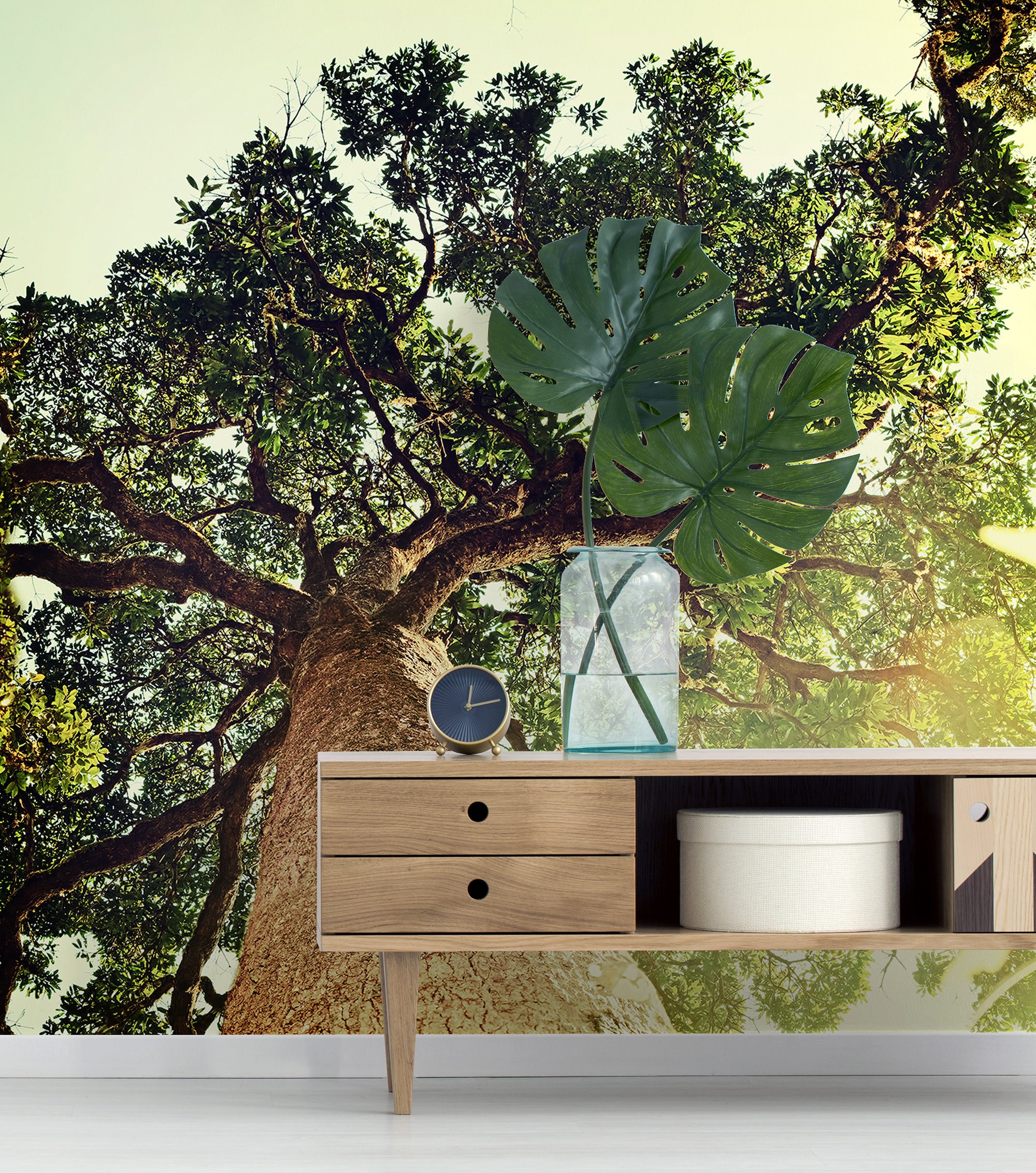 Big tree wallpaper, self adhesive wallpaper, photo wallpaper, vintage wall decal, retro removable wallpaper, peel and stick wallpaper #16
