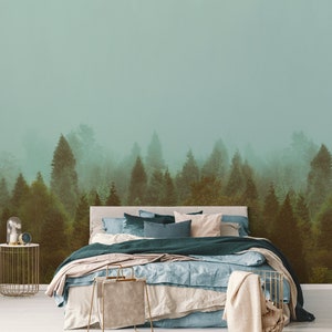 Mystic forest self adhesive wallpaper, vintage wallpaper mural, temporary wall art, removable photo wallpaper, peel and stick wallpaper #63