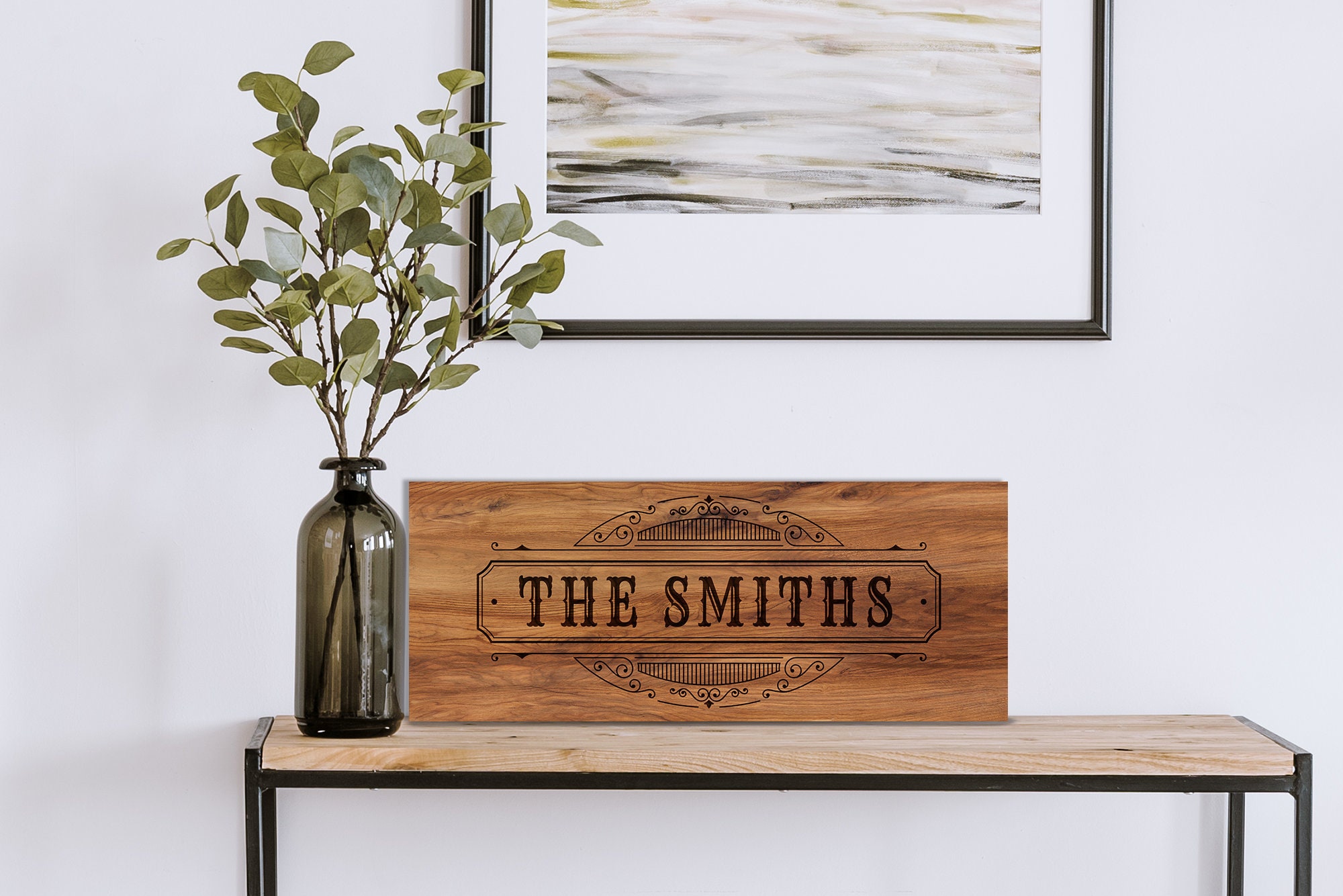 Personalized Family Sign, Engraved Wood Sign in Vintage Style, Rustic ...