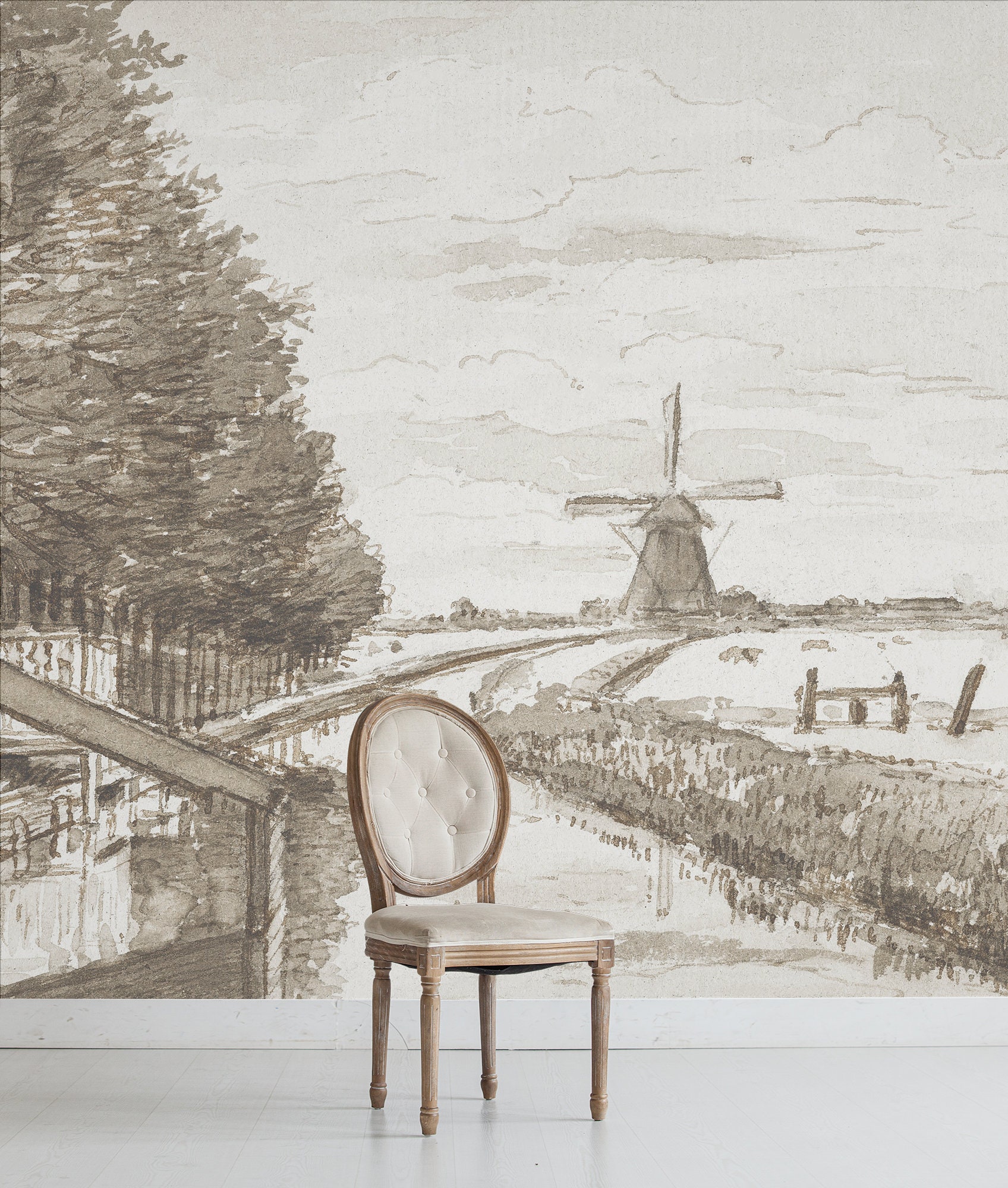 Countryside Wall Mural Peel and Stick Wallpaper Vintage Art - Etsy