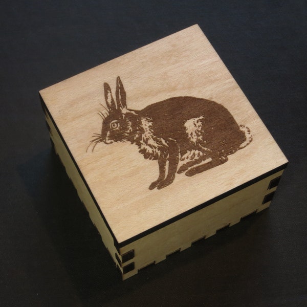 Rabbit Box Engraved, Spirit Animal, Totem Animal, Power Animal, Rabbit Spirit Animal, Jewelry Box, Keepsakes, Gift Box, Decor