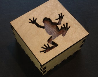 Frog Wooden Box, Spirit Animal, Totem Animal, Power Animal, Frog Spirit Animal, Jewelry Box, Keepsakes, Gift Box, Decor, Desk Accessory
