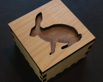 Rabbit Wooden Box, Spirit Animal, Totem Animal, Power Animal, Rabbit Spirit Animal, Jewelry Box, Keepsakes, Gift Box, Decor, Desk Accessory