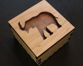 Elephant Wooden Box, Spirit Animal, Totem Animal, Power Animal, Elephant Spirit Animal, Jewelry Box, Keepsakes, Gift Box, Desk Accessory