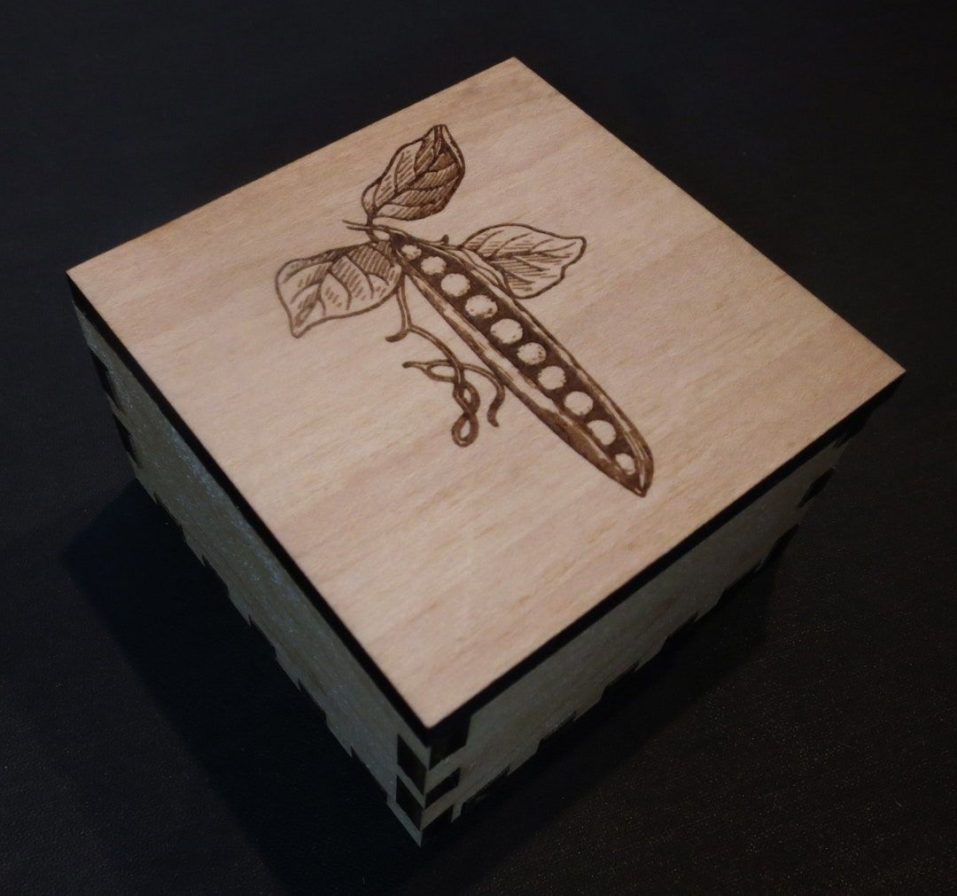 Pea Pod Box Engraved, Pea Pod Wooden Box, Jewelry Box, Keepsakes, Gift ...