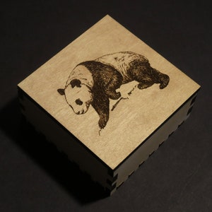 Panda Box Engraved, Spirit Animal, Totem Animal, Power Animal, Panda Spirit Animal, Jewelry Box, Keepsakes, Gift Box, Decor, Desk Accessory