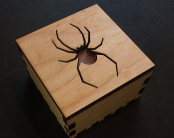 Spider Wooden Box, Spirit Animal, Totem Animal, Power Animal, Spider Spirit Animal, Jewelry Box, Keepsakes, Gift Box, Decor, Desk Accessory