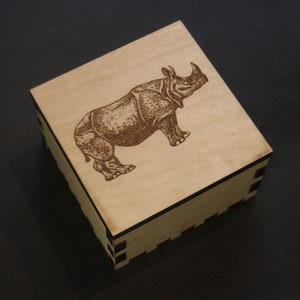 Rhinoceros Box Engraved, Spirit Animal, Totem Animal, Power Animal, Rhinoceros Spirit Animal, Jewelry Box, Keepsakes, Desk Accessory