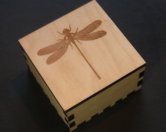 Dragonfly Box Engraved, Spirit Animal, Totem Animal, Power Animal, Dragonfly Spirit Animal, Jewelry Box, Keepsakes, Gift Box, Desk Accessory