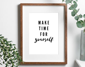 Make Time For Yourself Printable Artwork Beauty Salon Wall Art Hairdressers Picture Spa Art Wellness Self Care Images Instant