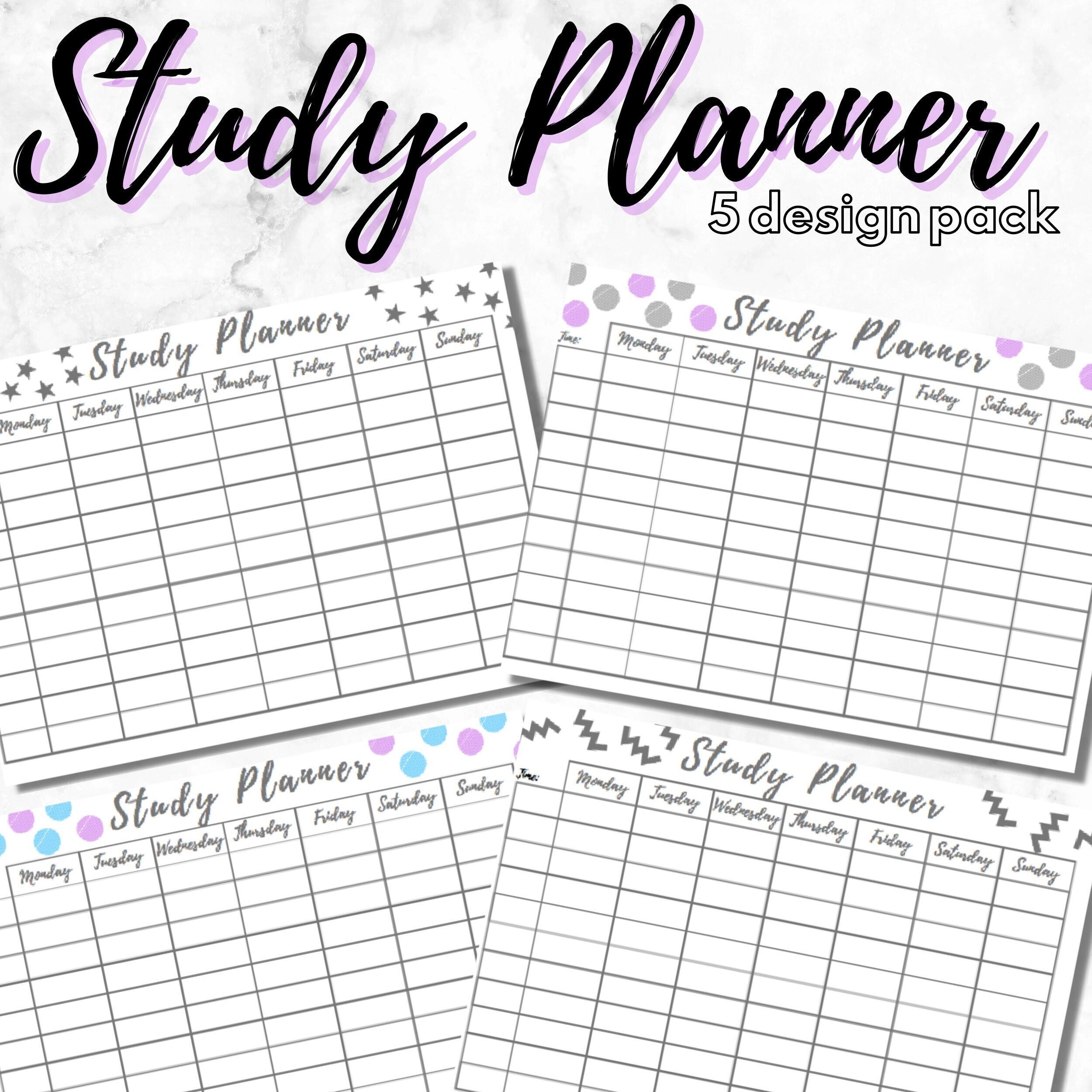study planner printable revision planning weekly exam etsy