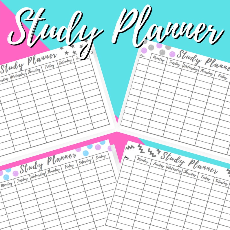 study planner printable revision planning weekly exam etsy
