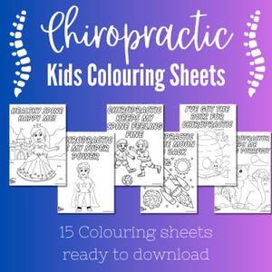 Chiropractic Colouring Pages, Chiropractor Coloring Pages, Kids Activity, Printable Instant Download