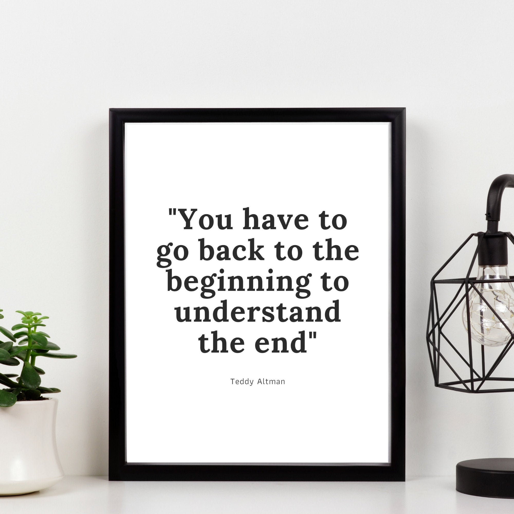 You have to go back to the beginning to understand the end Teddy Altman Grey's Anatomy Quote Printable artwork Digital Print